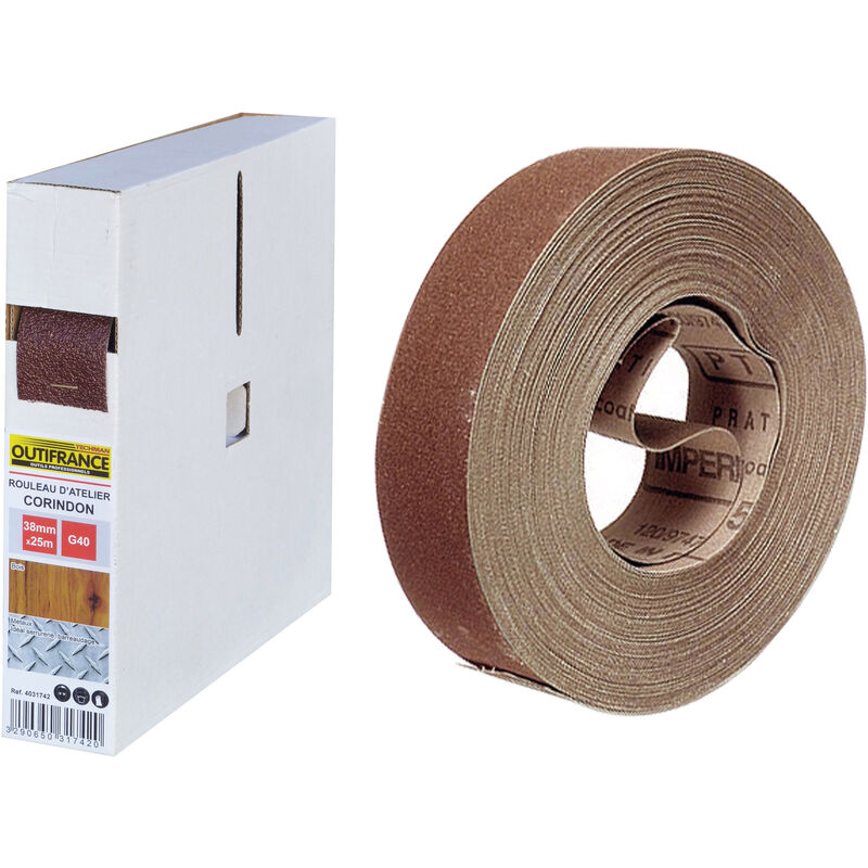 foto del prodotto rotolo da officina in corindone 38mm x 25m gr.40 outifrance