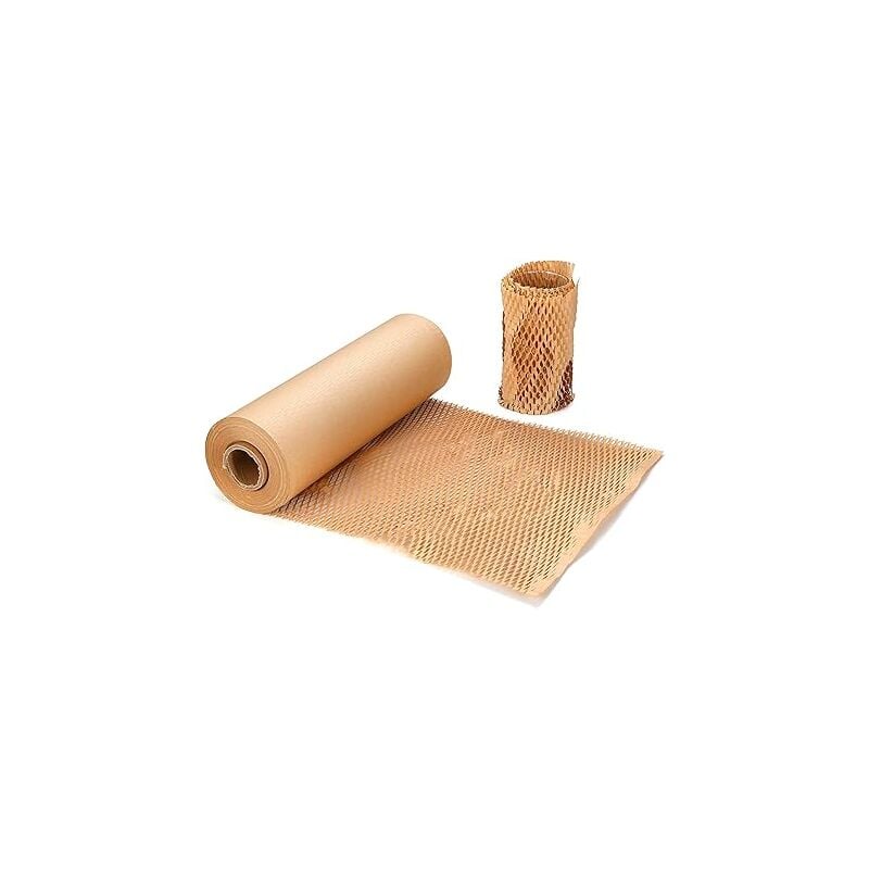 foto del prodotto rotolo di carta da regalo kraft a nido d ape, carta da regalo kraft ecologica per imballaggi fragili da incartare e trasportare 38 cm x 30 m 