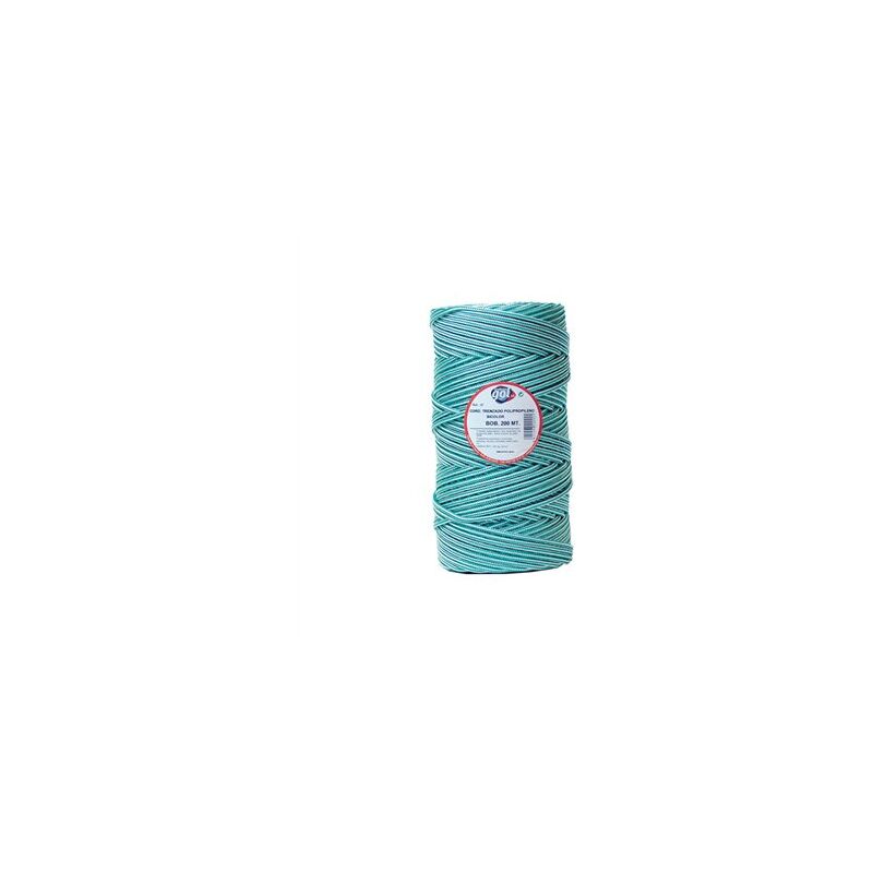 foto del prodotto rotolo di corda stendibiancheria intrecciata da 200 m, 5 mm, bicolore bianco verde