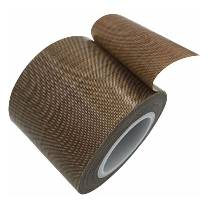 foto del prodotto rotolo di nastro adesivo in teflon ptfe resistente alle alte temperature per macchine sigillatrici sottovuoto o ad impulso 19mmx10m