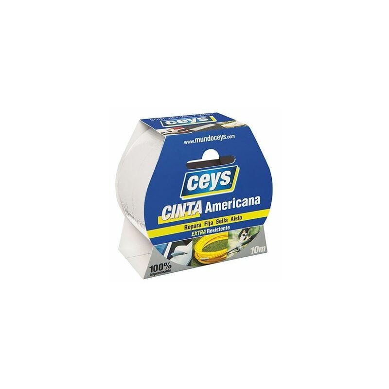 foto del prodotto rotolo di nastro adesivo multiuso bianco extra forte ceys 10 m x 50 mm 507650