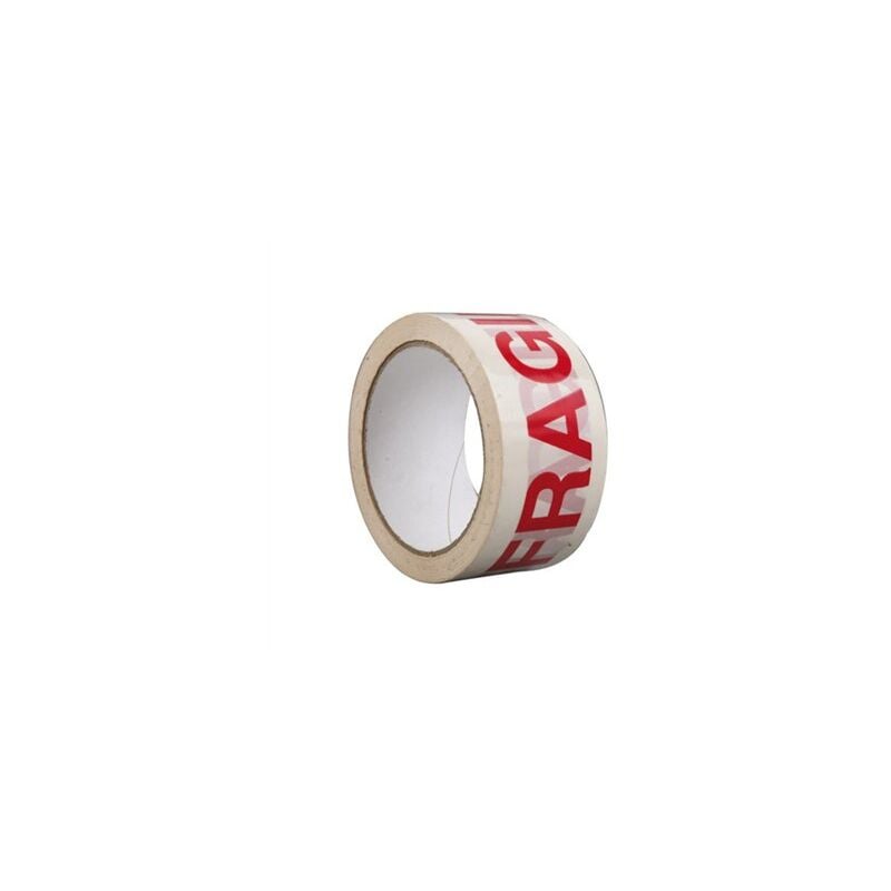 foto del prodotto rotolo di nastro bianco molto fragile 132mt x48mm