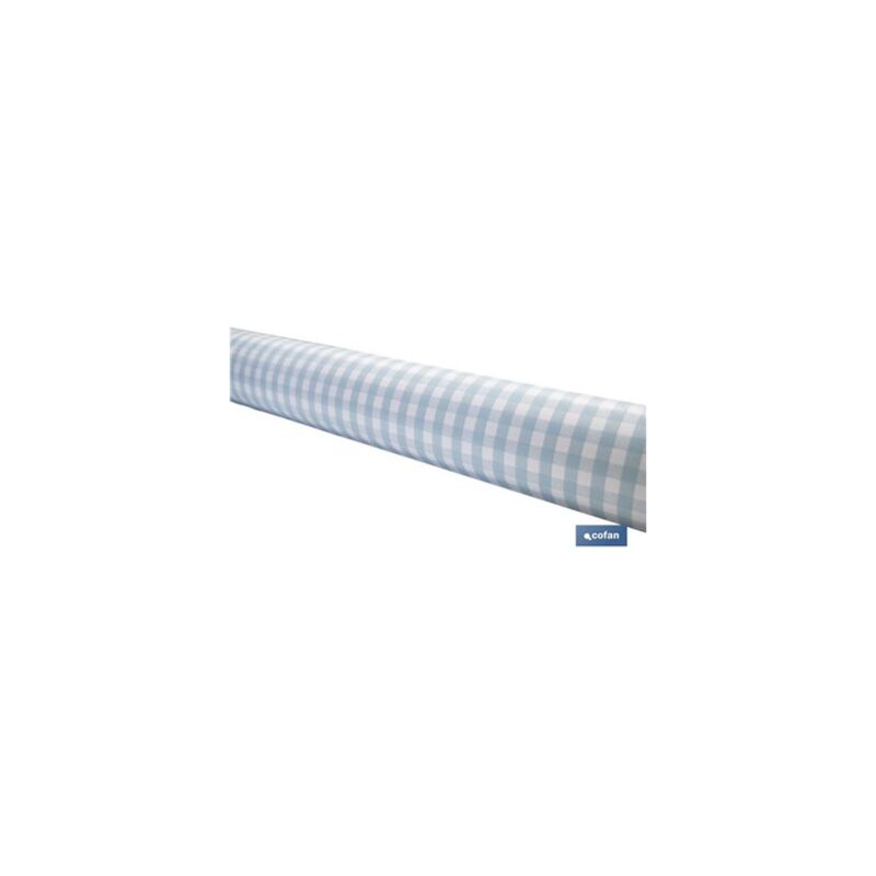 foto del prodotto rotolo di tovaglia impermeabile antimacchia con disegno a quadri a quadretti 140 cm x 20 m in vinile e poliestere