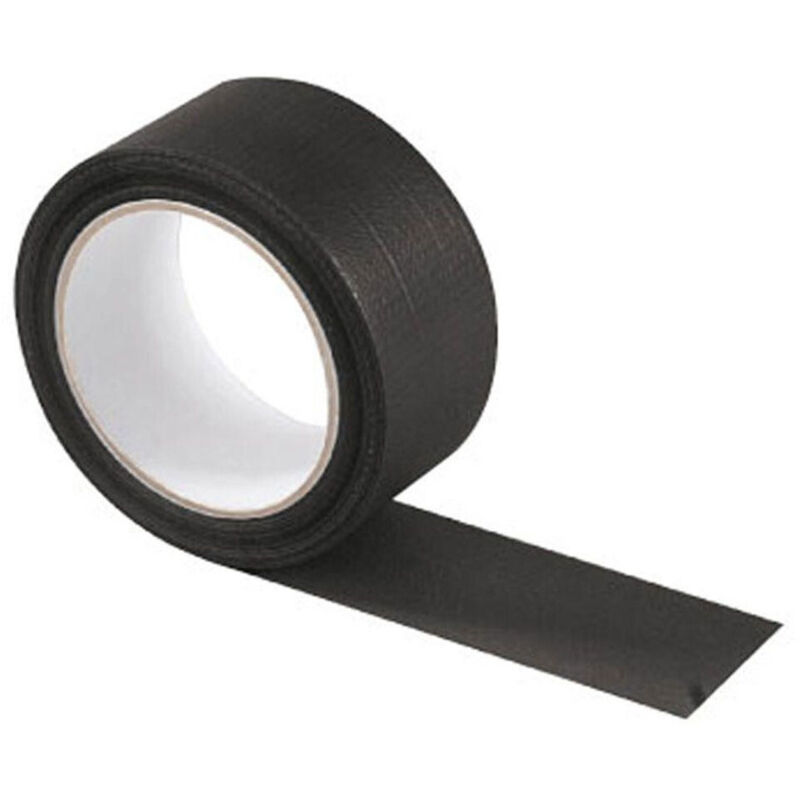 foto del prodotto rotolo nastro adesivo americano telato nero 4,8cmx10mt resistente impermeabile trade shop traesio