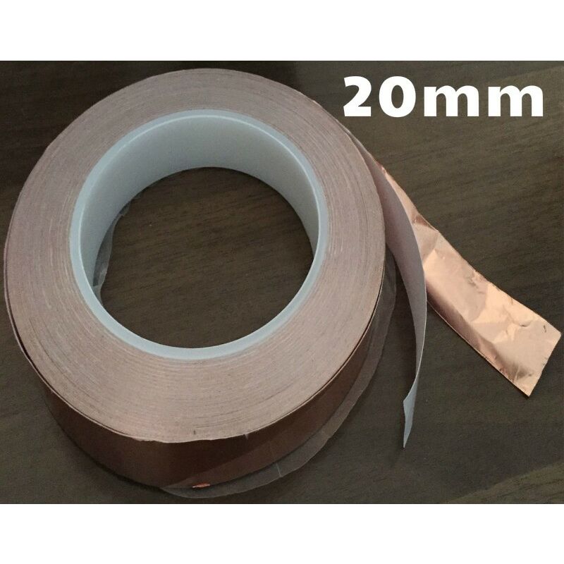 foto del prodotto rotolo nastro adesivo conduttivo lamina in rame 3mt misura 20mm x 3 metri