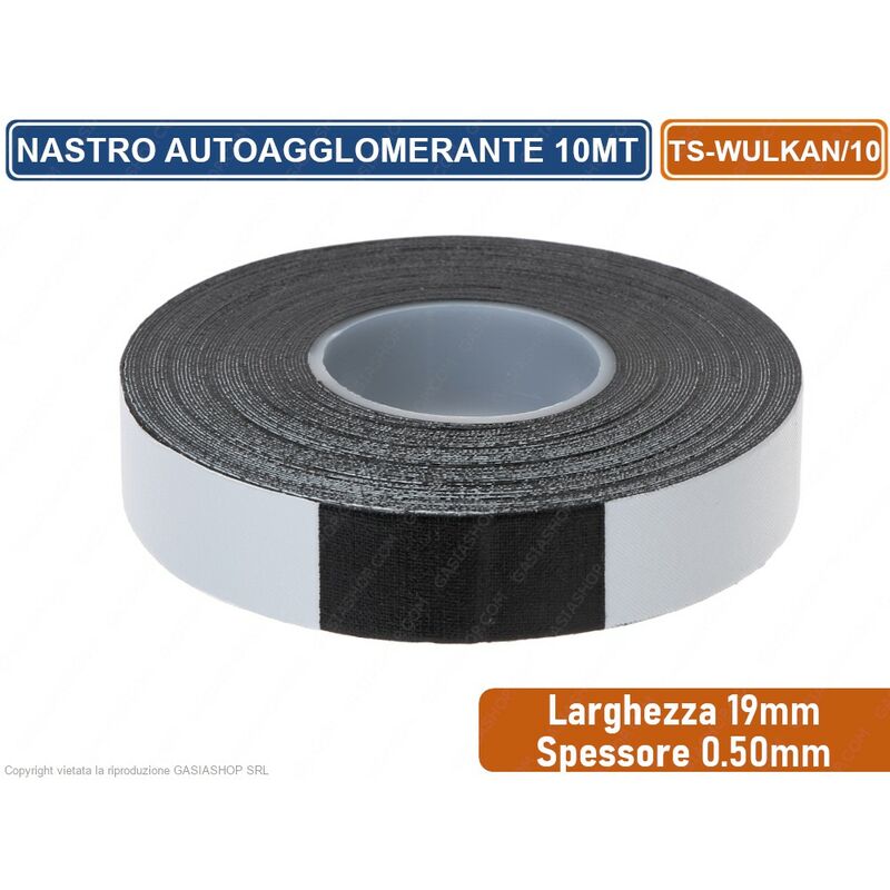 foto del prodotto rotolo nastro autoagglomerante nero 10 metri in poliisobutilene larghezza 19mm spessore 0.50mm