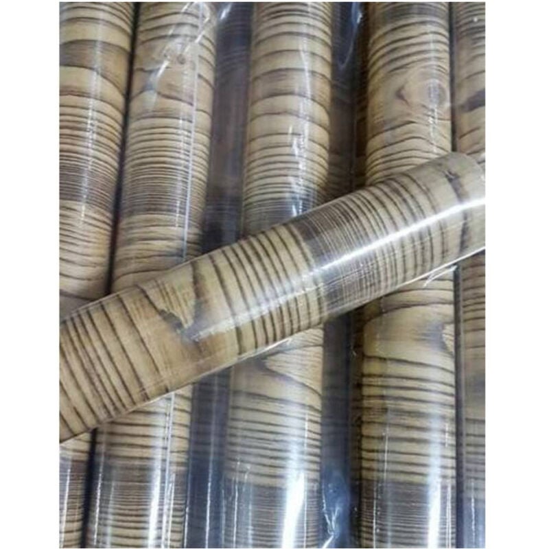 foto del prodotto rotolo pellicola adesiva effetto legno nodato 45cmx2m cassetti mobili parati trade shop traesio
