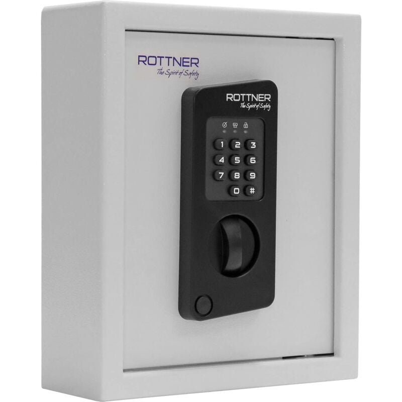 foto del prodotto rottner cassaforte per chiavi keytronic 20 con serratura elettronica, grigio, 20 portachiavi inclusi gratis