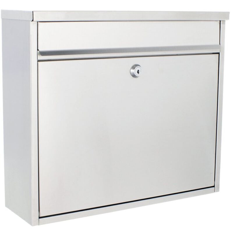 foto del prodotto rottner cassetta postale hochhaus ii inox, in acciaio inossidabile spazzolato, ideale per il montaggio in serie come cassetta condominiale, con