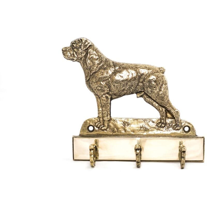 foto del prodotto rottweiler portachiavi con cane, portaoggetti in ottone per accessori per cani, elegante decorazione per il corridoio di art dog