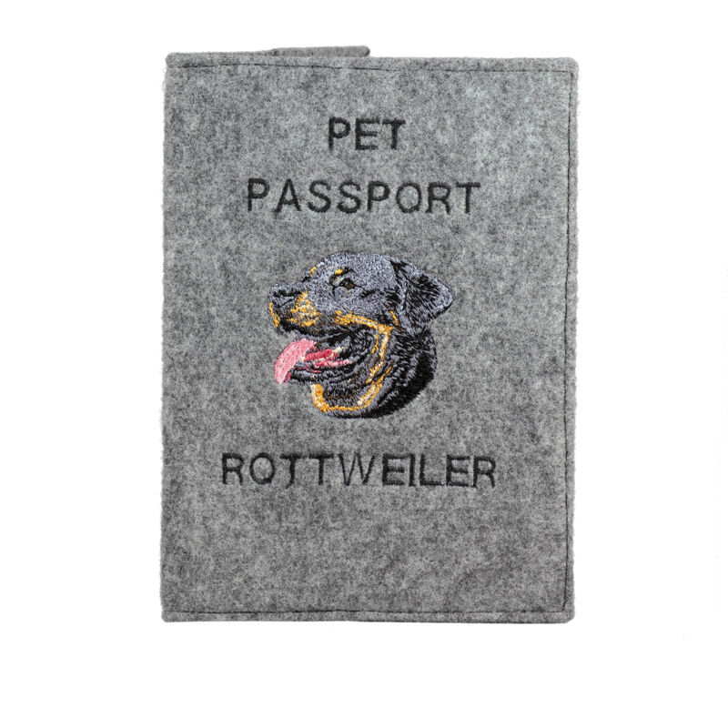 foto del prodotto rottweiler portapassaporto per cani, portadocumenti, regalo per viaggiatori di art dog