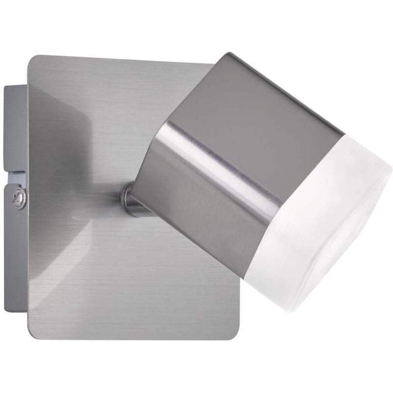 foto del prodotto roubaix spot led singolo quadrato metallo acciaio satinato l.9cm