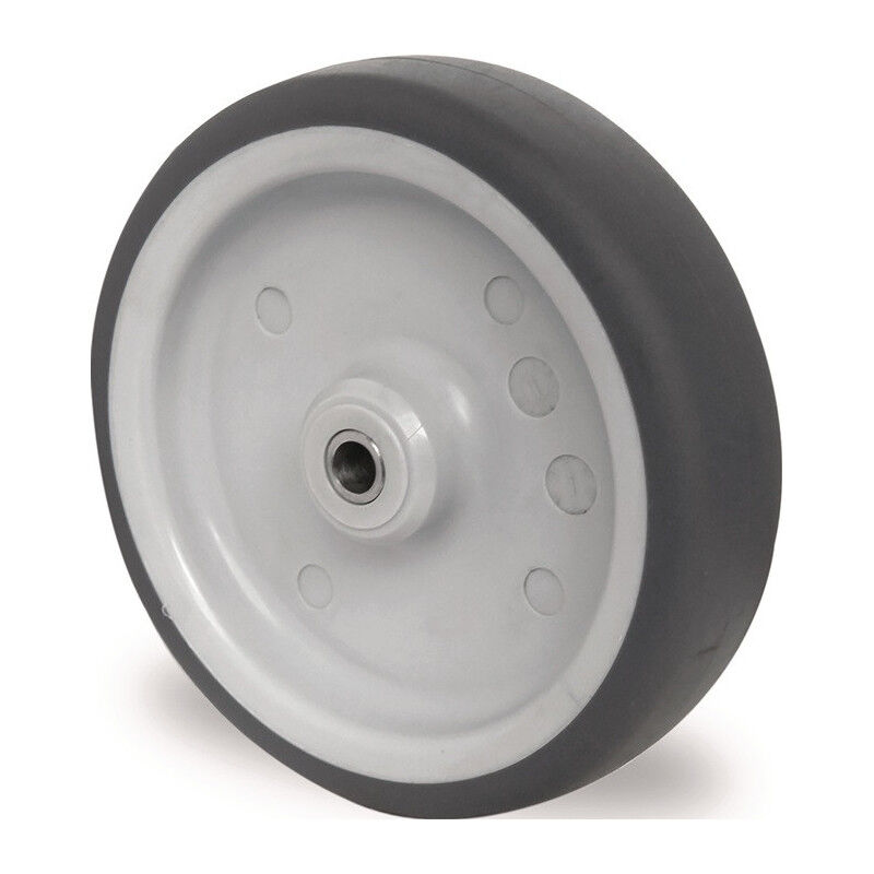 foto del prodotto roue d.125mm trgf.100kg tpe gris axe d.8mm longueur moyeu 36mm promat