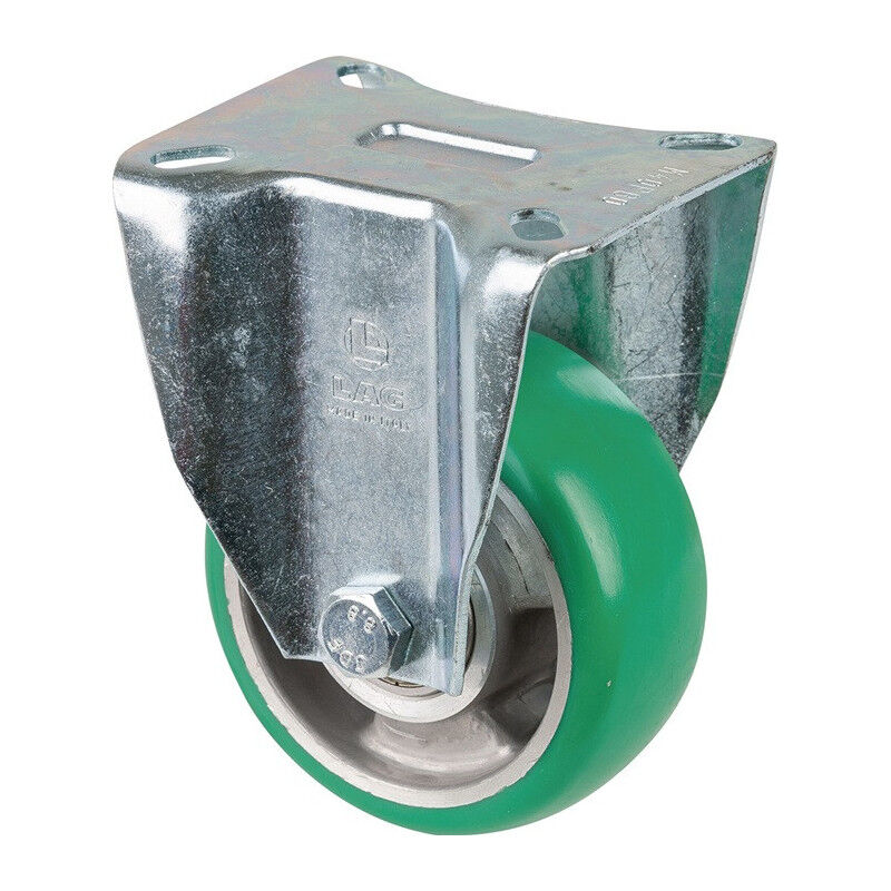 foto del prodotto roulette fixe d.100mm trgf.200kg plateau pu l105xl85mm coloris rl.vert bs rolls