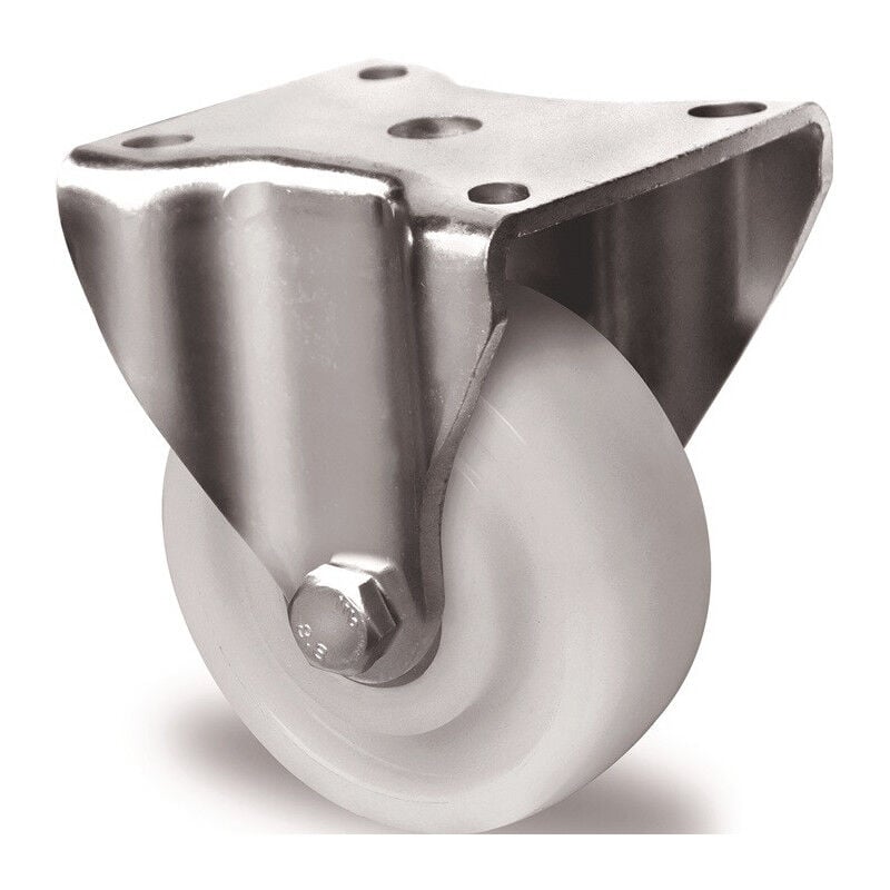 foto del prodotto roulette fixe robuste d.125mm trgf.700kg ku.plate l100xl88mm rl.blanc promat