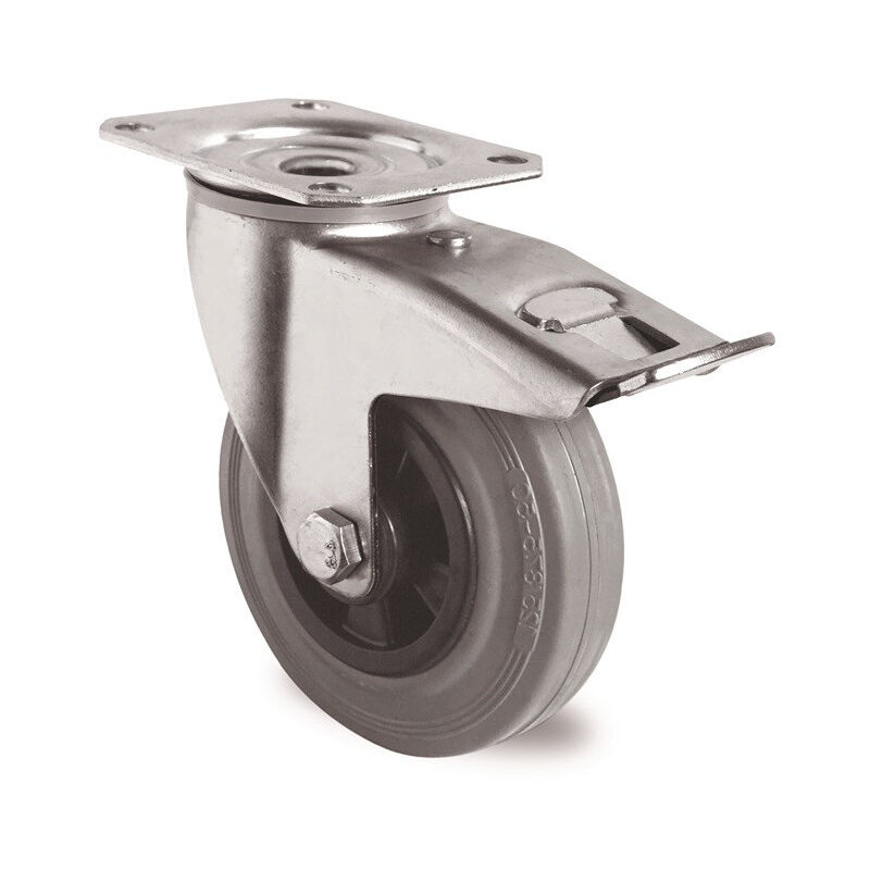 foto del prodotto roulette pivotante base fixe d.200mm capacit de charge 205kg avec roulement plateaux vg gris promat