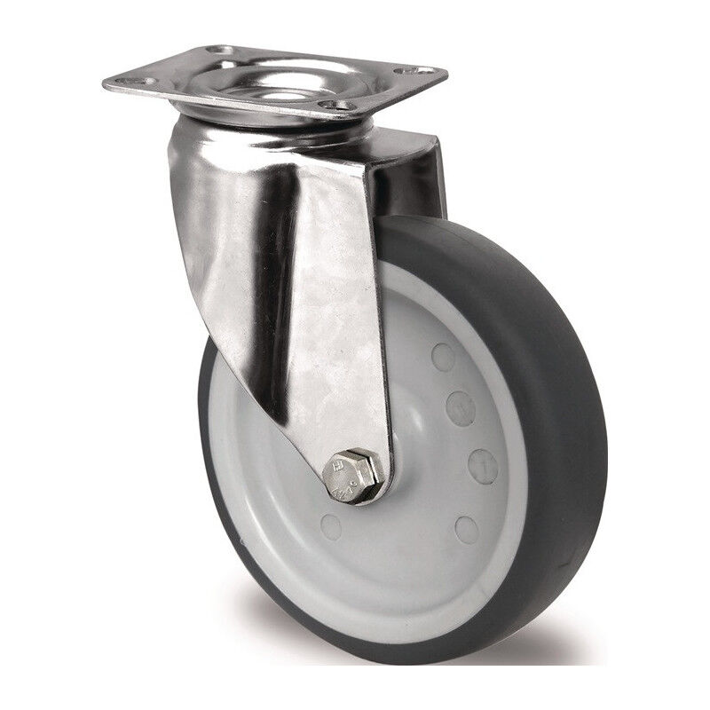 foto del prodotto roulette pivotante d.125mm trgf.100kg avec platine platine l.70mm palier lisse va tpe promat