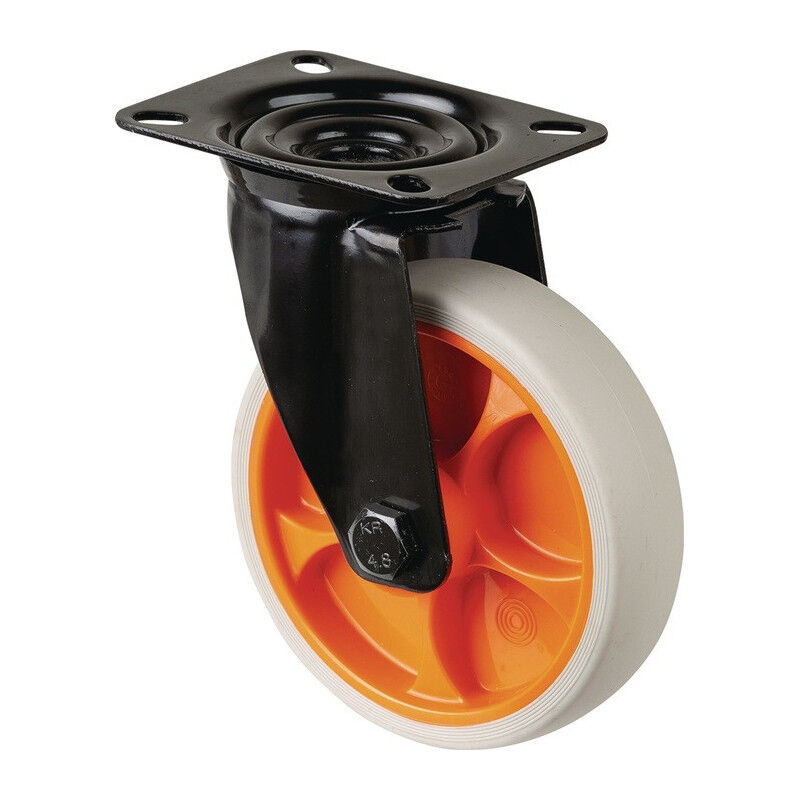 foto del prodotto roulette pivotante d.125mm trgf.120kg roulettes pivotantes plaque caoutchouc l104xl80mm couleur rl.gris clair