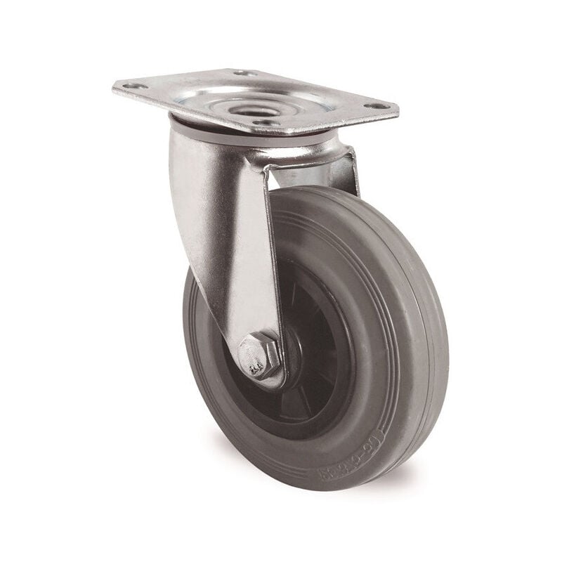 foto del prodotto roulette pivotante d.200mm trgf.205kg avec platine pp roulement à rouleaux vg gris promat