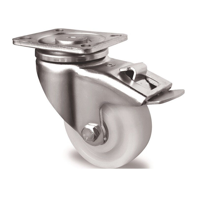 foto del prodotto roulette pivotante fortes charges d.80mm trgf.300kg avec support fixe pa 100x85mm blanc promat