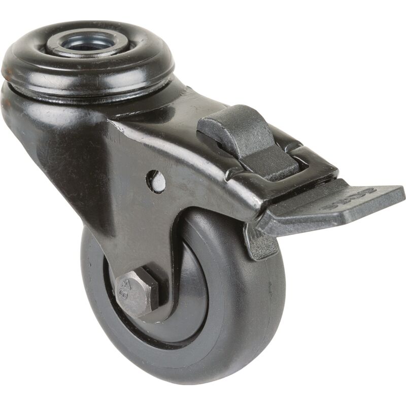 foto del prodotto roulette pivotante à support fixe d.50mm charge 50kg avec caoutchouc fixe noir bs rollers