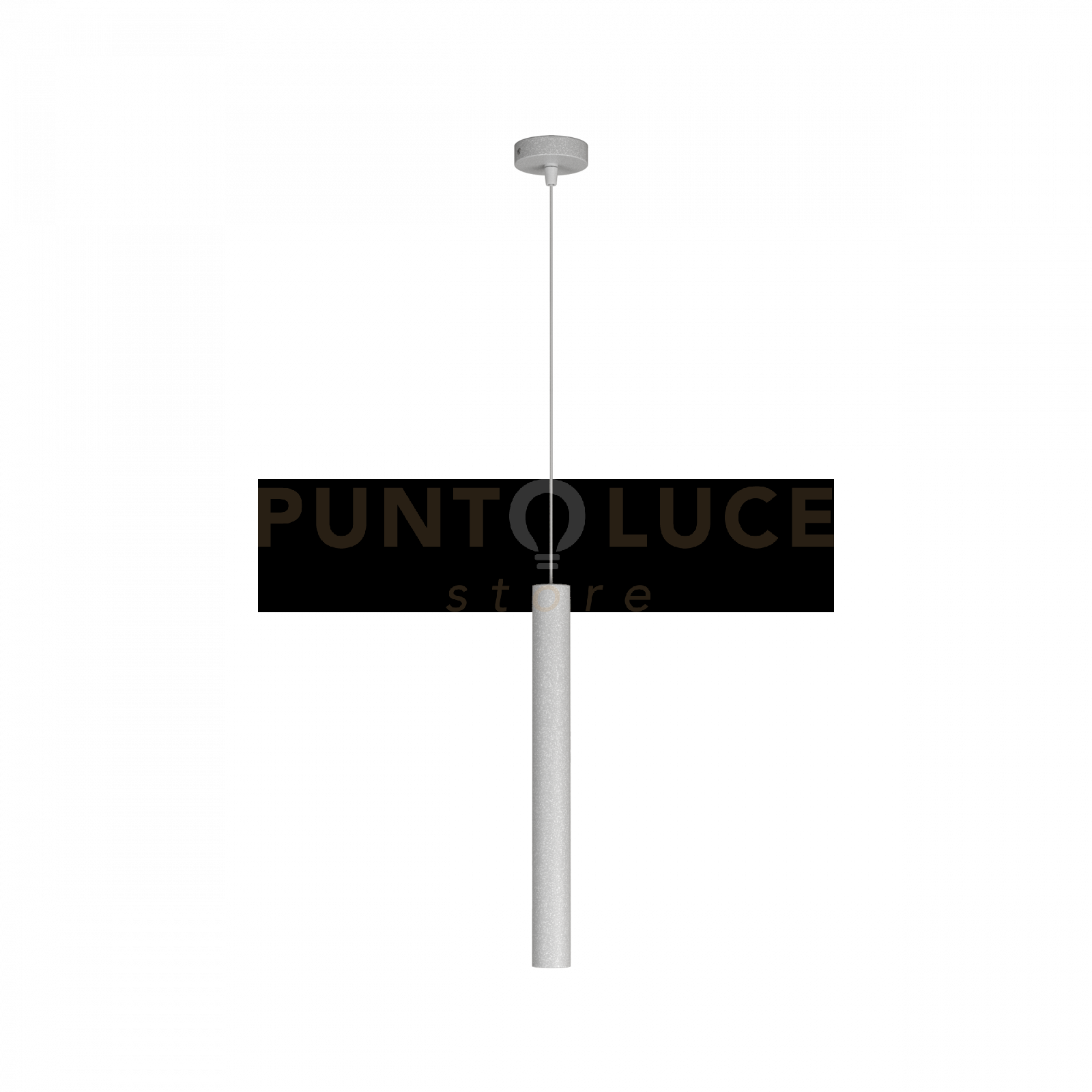 foto del prodotto round tube sospensione 1 luce grigio cavo cm.250 con base 1174-s1-gr