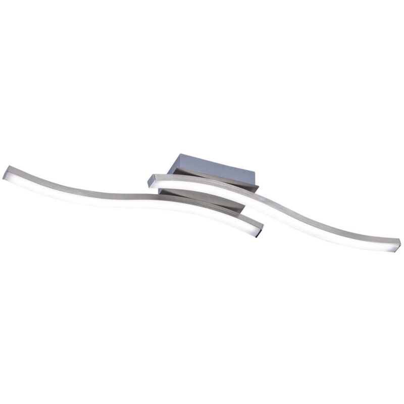 foto del prodotto route plafoniera led 2 bacchette ondulate acciaio satinato l. 54cm