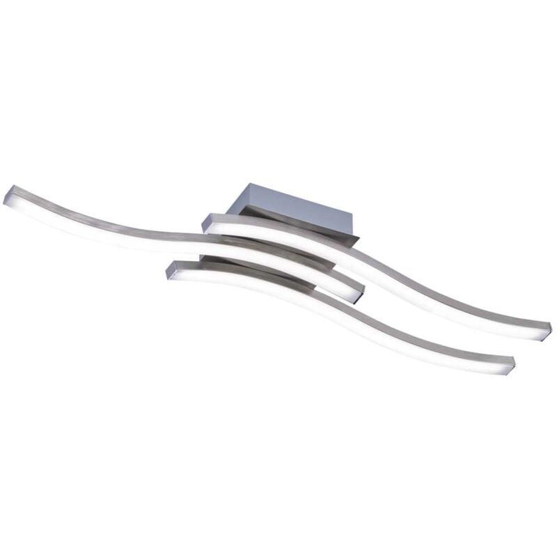 foto del prodotto route plafoniera led 3 bacchette ondulate acciaio satinato l. 54cm