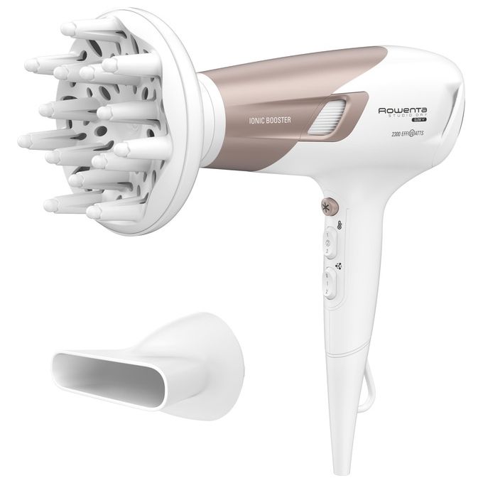 foto del prodotto rowenta cv5830 studio dry glow asciugacapelli con booster ionico thermo control 2100 w bianco-oro rosa