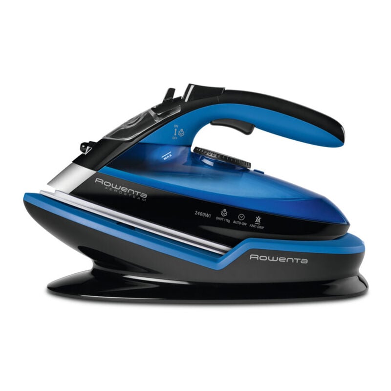 foto del prodotto rowenta de5010 freemove ferro da stiro a vapore senza filo, 2400w, quantit di vapore variabile 120 g min, nero blu
