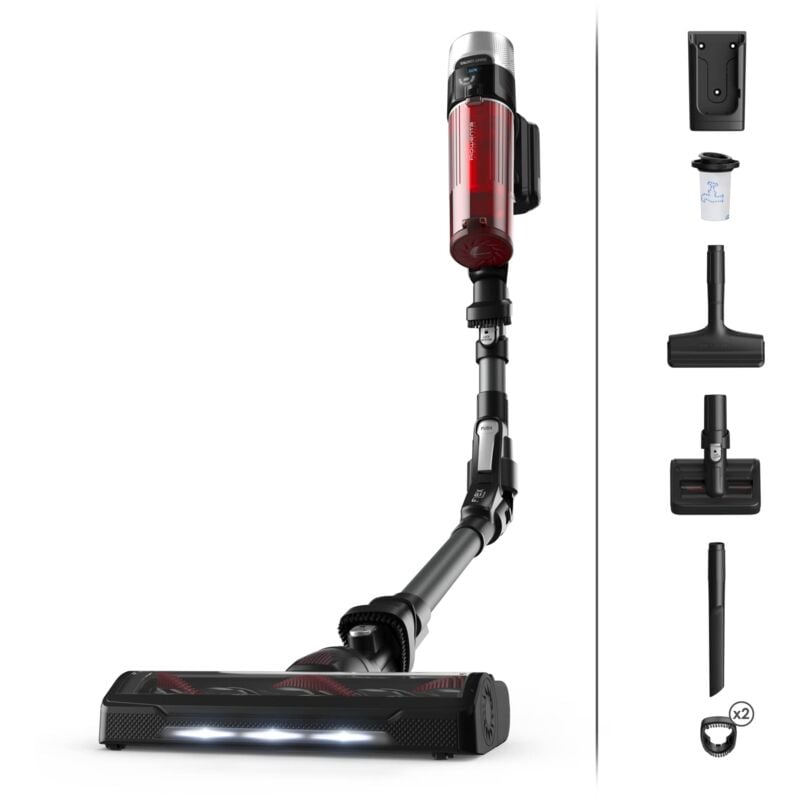 foto del prodotto rowenta x force 9.60 animal care, aspirapolvere senza fili, tecnologia flex, 45 minuti di autonomia, 4 modalit di aspirazione, display di