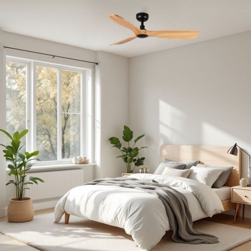 foto del prodotto rowind ventilatore da soffitto nero pino 120 cm