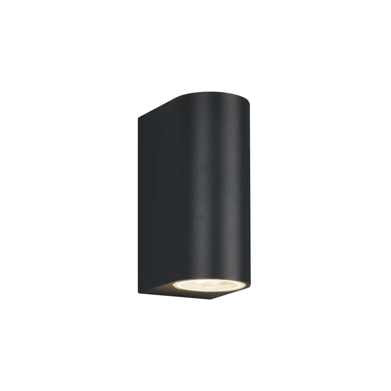 foto del prodotto roya applique da esterno fusione alluminio stondata antracite a biemissione ip44 h.15cm