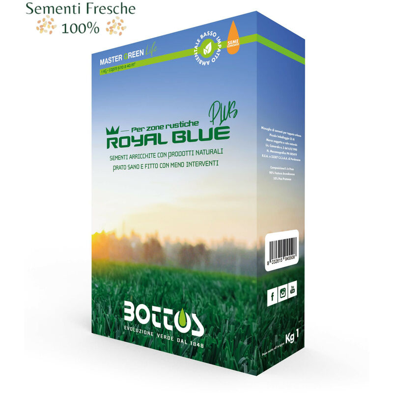 foto del prodotto royal blue plus life 1 kg sementi per prato bottos