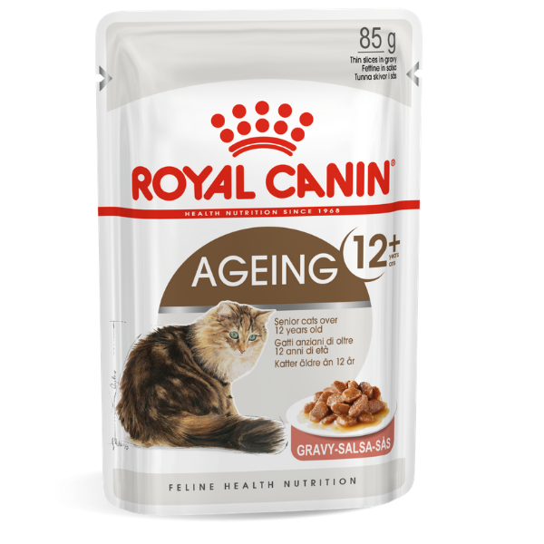 foto del prodotto royal canin ageing 12 in salsa - 85 gr - confezione da 12 pezzi - cibo umido per gatti - 1 ordine scegli lo sconto bzr5 bzr20 200 punti fedeltà