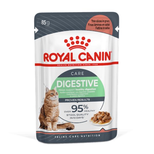 foto del prodotto royal canin digest care in salsa - 85 gr - confezione da 12 pezzi - cibo umido per gatti - 1 ordine scegli lo sconto bzr5 bzr20 200 punti fedeltà