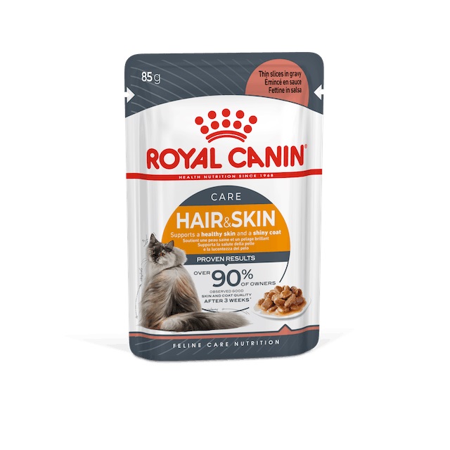 foto del prodotto royal canin gatto hair amp skin busta in salsa 85 gr