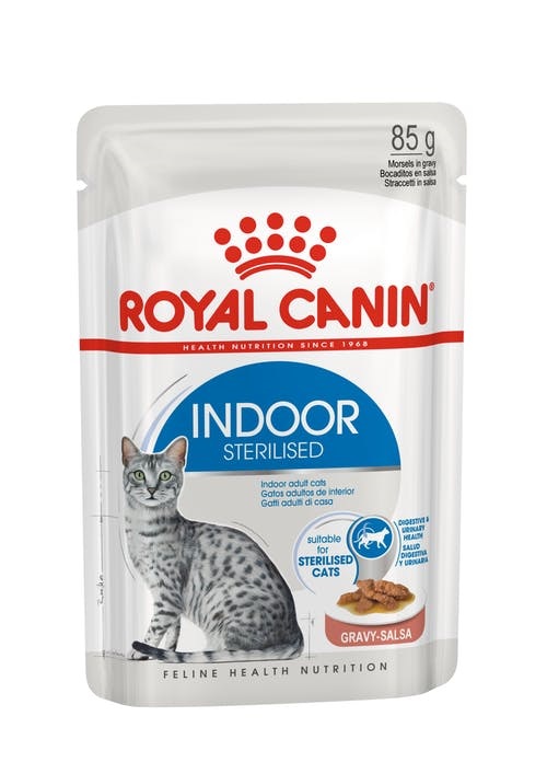 foto del prodotto royal canin gatto indoor sterilised busta in salsa 85 gr
