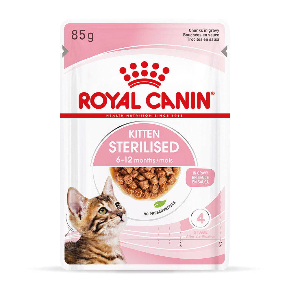 foto del prodotto royal canin kitten sterilised umido in salsa per gatti 12 x 85 g