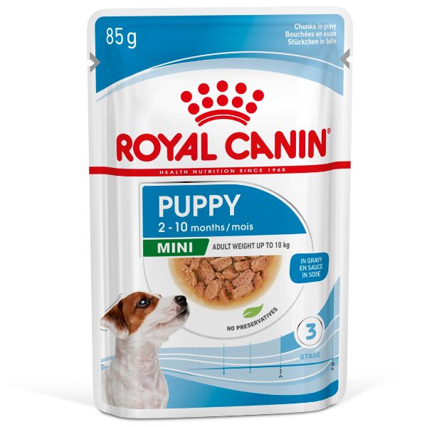 foto del prodotto royal canin puppy umido - mini 85 gr - confezione da 12 pezzi - cibo umido per cani - 1 ordine scegli lo sconto bzr5 bzr20 200 punti fedeltà