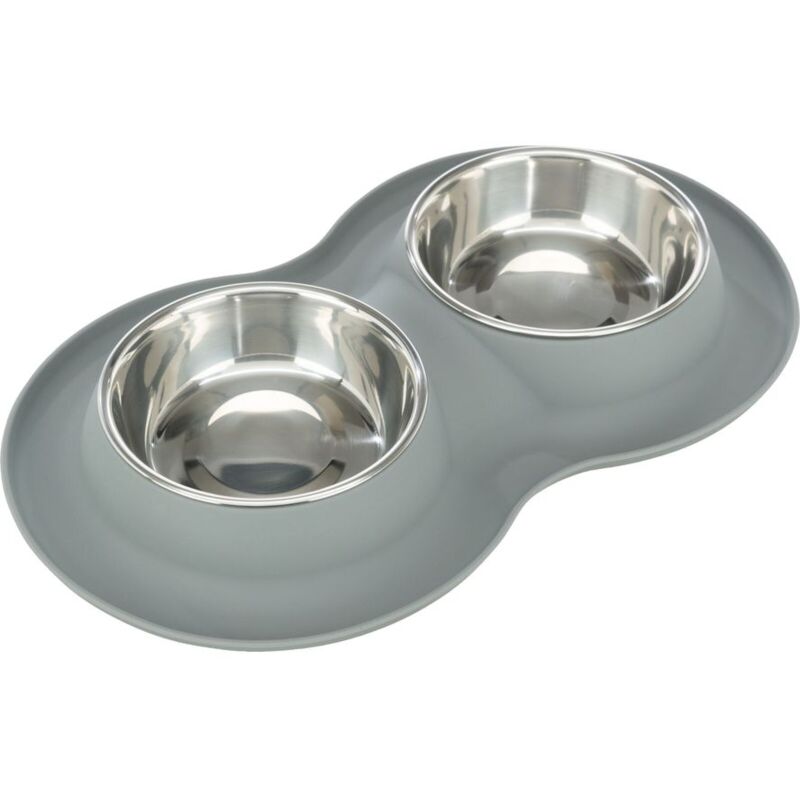 foto del prodotto royal canin set di due ciotole in silicone e acciaio inox 2 0.4l diametro 14cm misura totale 32 6 17cm