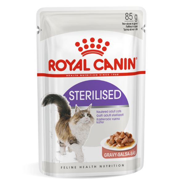 foto del prodotto royal canin sterilised 85 gr - in salsa - confezione da 12 pezzi - 1 ordine scegli tra bzr5 / bzr20 + 200 pt fedeltà