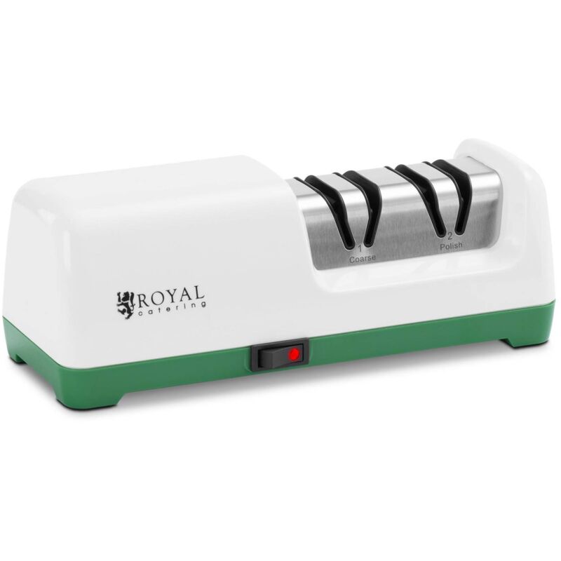 foto del prodotto royal catering affilacoltelli elettrico professionale 2 livelli 20 w bianco