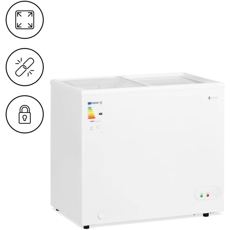 foto del prodotto royal catering congelatore a pozzetto 200 l porte in vetro con serratura