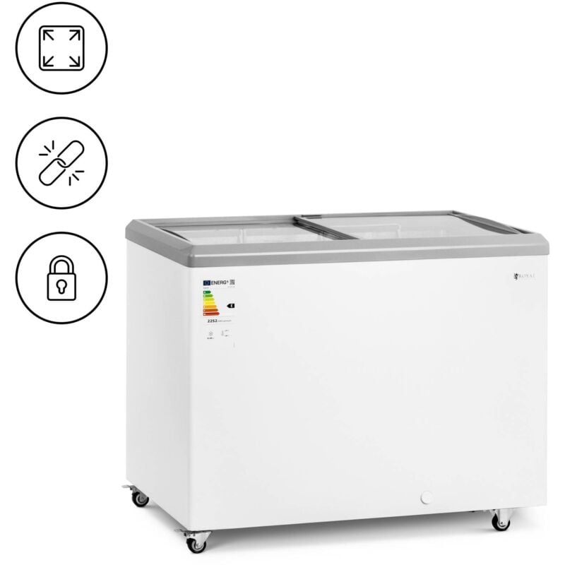 foto del prodotto royal catering congelatore a pozzetto 280 l porte in vetro con serratura