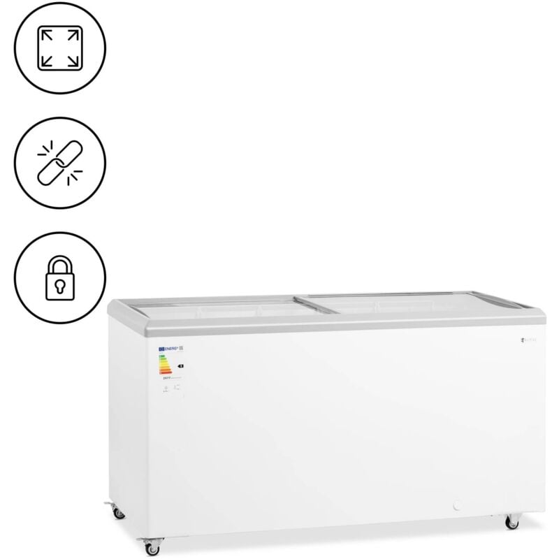 foto del prodotto royal catering congelatore a pozzetto 450 l porte in vetro con serratura