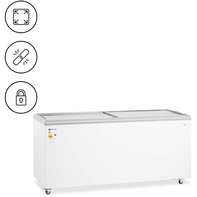 foto del prodotto royal catering congelatore a pozzetto 550 l porte in vetro con serratura