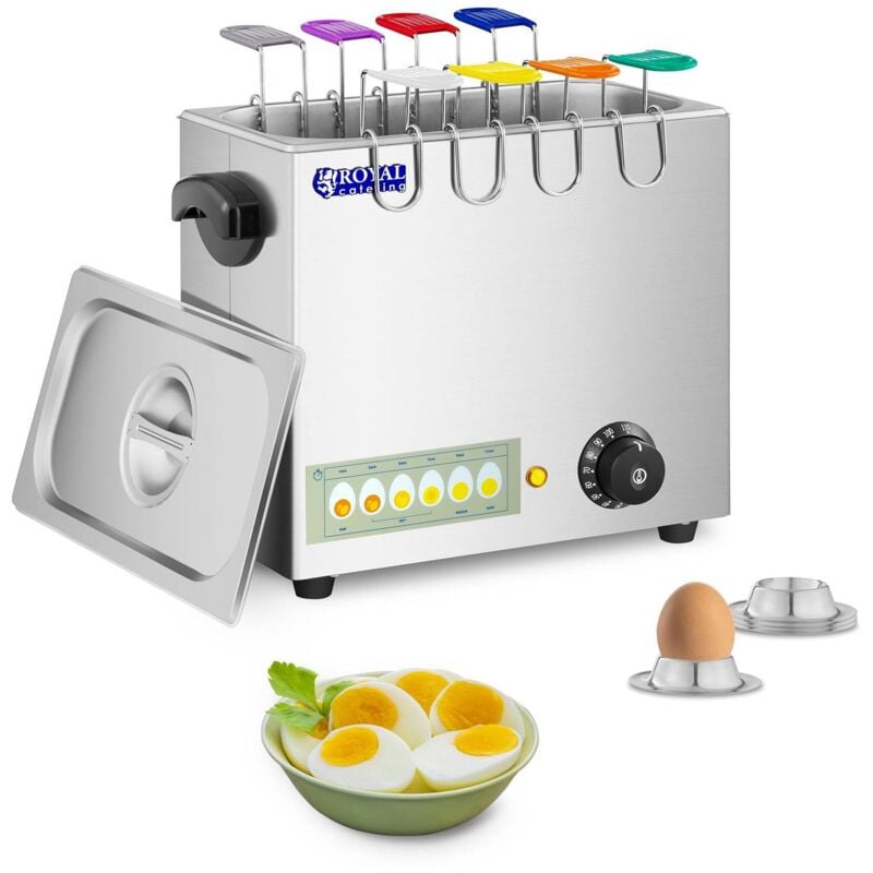 foto del prodotto royal catering cuociuova professionale 8 uova 2600 w 230 v 30 110 c acciaio inox cucchiaio