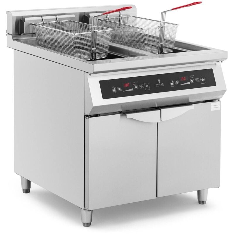 foto del prodotto royal catering friggitrice a induzione friggitrice doppia 60 l 20000 w led timer