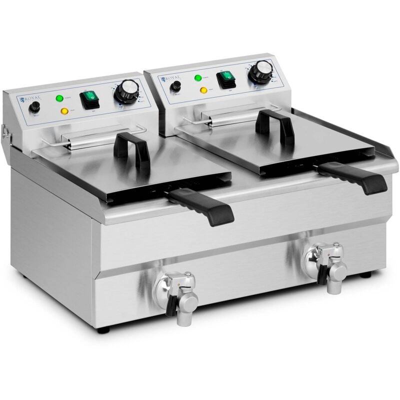 foto del prodotto royal catering friggitrice acciaio doppia friggitrice 2 x 9 l gastronomia 6000 w